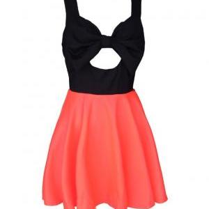 Fashionable Open Back Dress With Bowknot Chic..