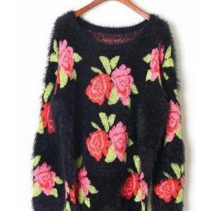 Rose Graphic Sweater