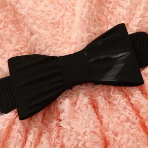 Sleeveless Dress With Black Bow
