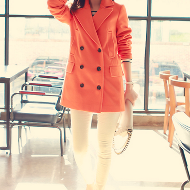 Orange Women Casual Office Chic Trendy Modern Look..