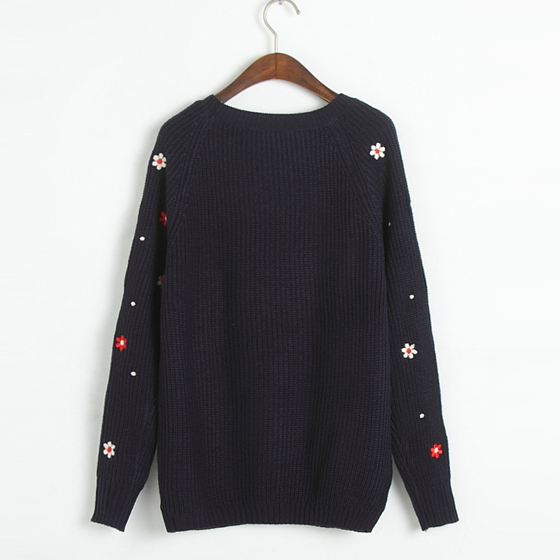 Woman'S Full Flowers Pattern Sweater on Luulla