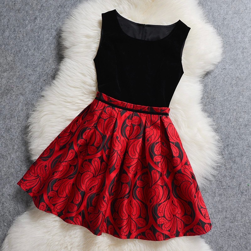 Red and discount black frock